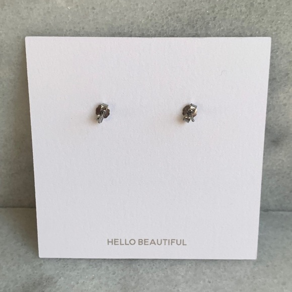 Sterling Silver Crystal Chain Loop Earrings - Picture 3 of 3